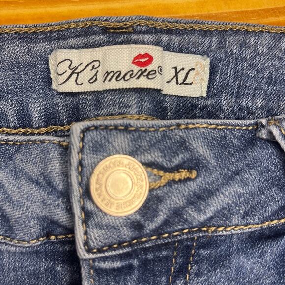 K'S MORE Girls Cut Off Jean/Denim Shorts, Size XL - Picture 2 of 4